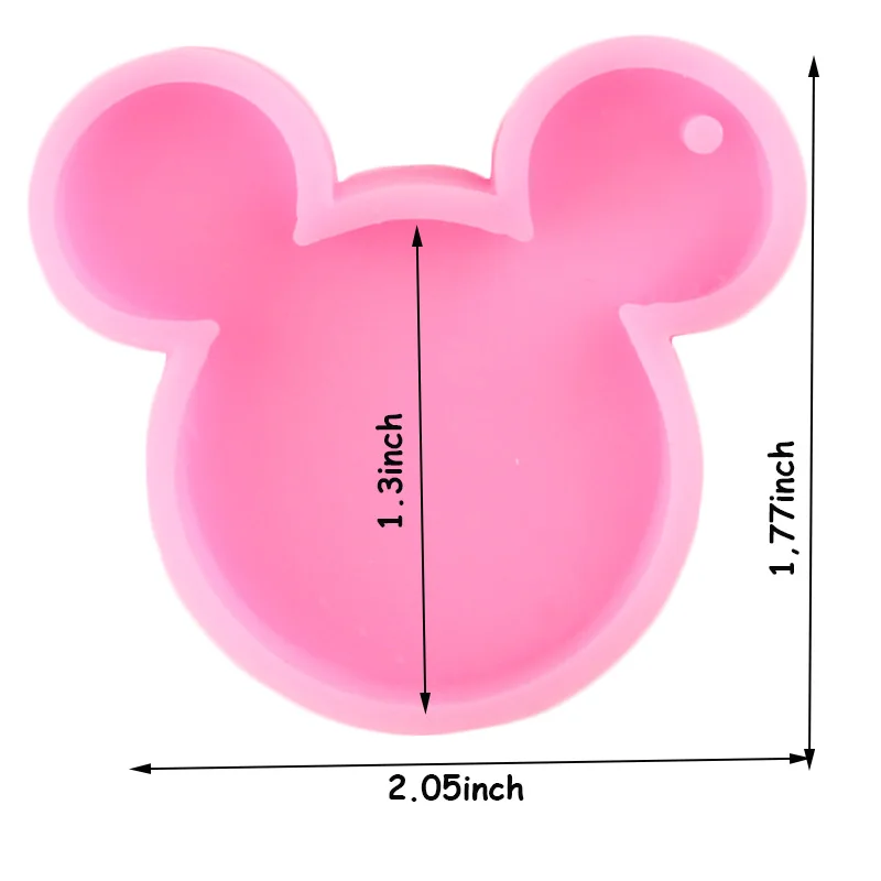 Блестящая форма головы мыши брелки силиконовые формы DIY ювелирных изделий