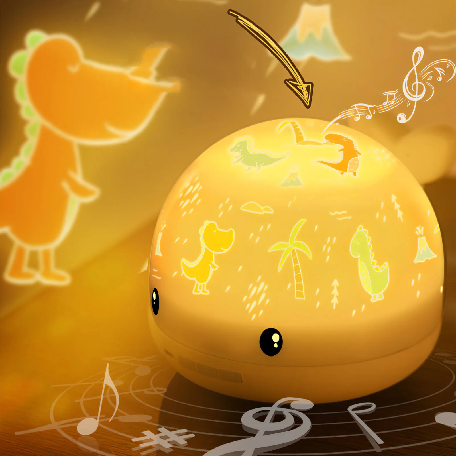 

1200mAh Projector Lamp LED Night Lamp Rechargeable Light Projector Multifunctional Bedside Light For Home Bedroom Baby Room