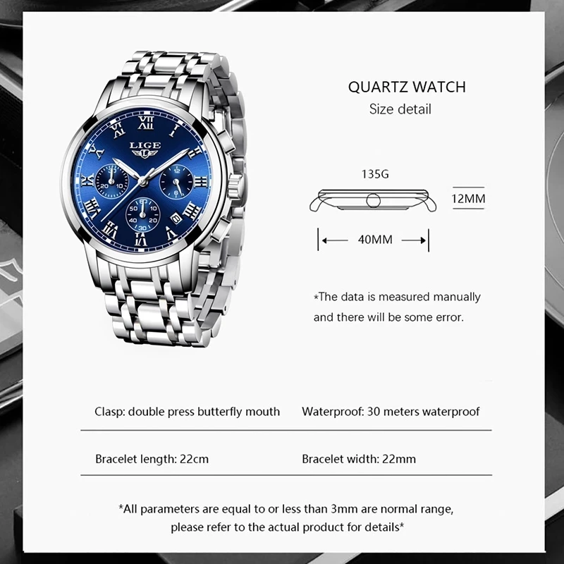 

2021New LIGE Fashion Watches Ladies Top Brand luxury Waterproof Quartz Clocks Watch for Women Stainless Steel Wrist Watch+Box