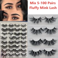 5d fluffy volume false eyelashes set wholesale 5102050100 pairs mink lashes full strip luxury dramatic cruelty in bulk lash