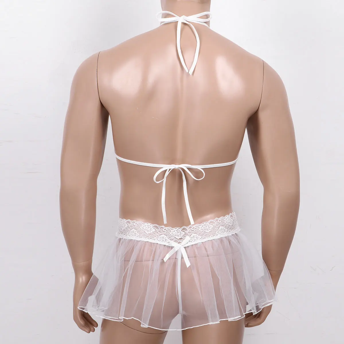 Нижнее белье Мужское эротическое прозрачное кружевное Привлекательный комплект