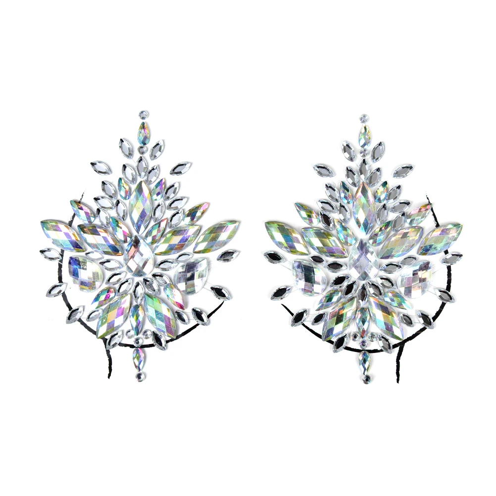 

Crystal Bra Stickers Invisible Self Adhesive Silicone Breast Chest Nipple Cover Bra Pad Petal Mat Stickers Accessories