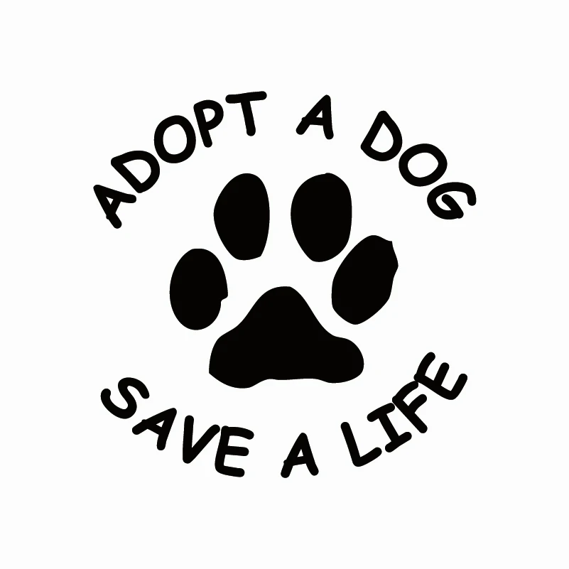 

Funny Adopt A Dog Save A Life Dog Paw Removable Truck Car Sticker Automobiles Motorcycles Exterior Accessories Vinyl Decals