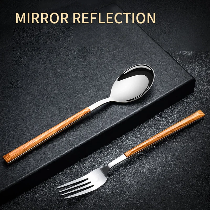 Посуда с имитацией деревянной ручки в стиле INS посуда из нержавеющей стали