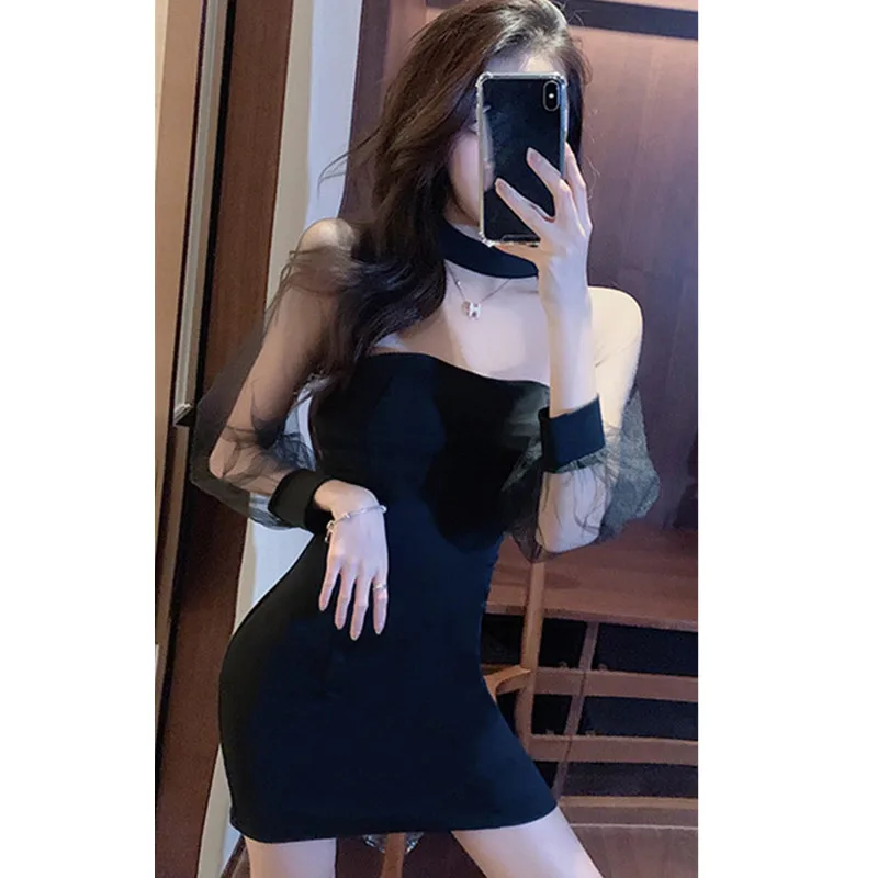 Настоящая фотография 2020 Новая мода ретро дикая сетка сшитая тонкая хип посылка