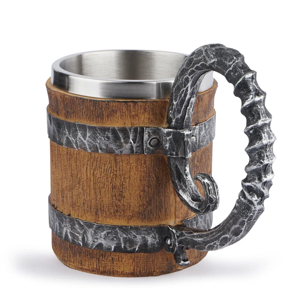 Деревянная бочка из нержавеющей стали полимерная 3D кружка для пива игровая кофе