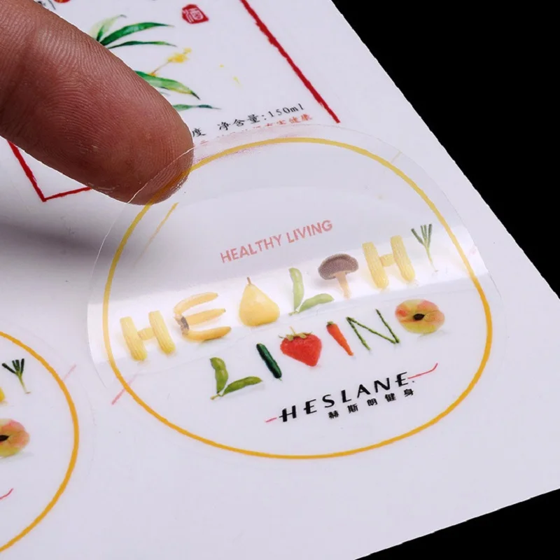 Custom logo printed Waterproof Vinyl Transparent Sticker Clear adheresive label | Дом и сад
