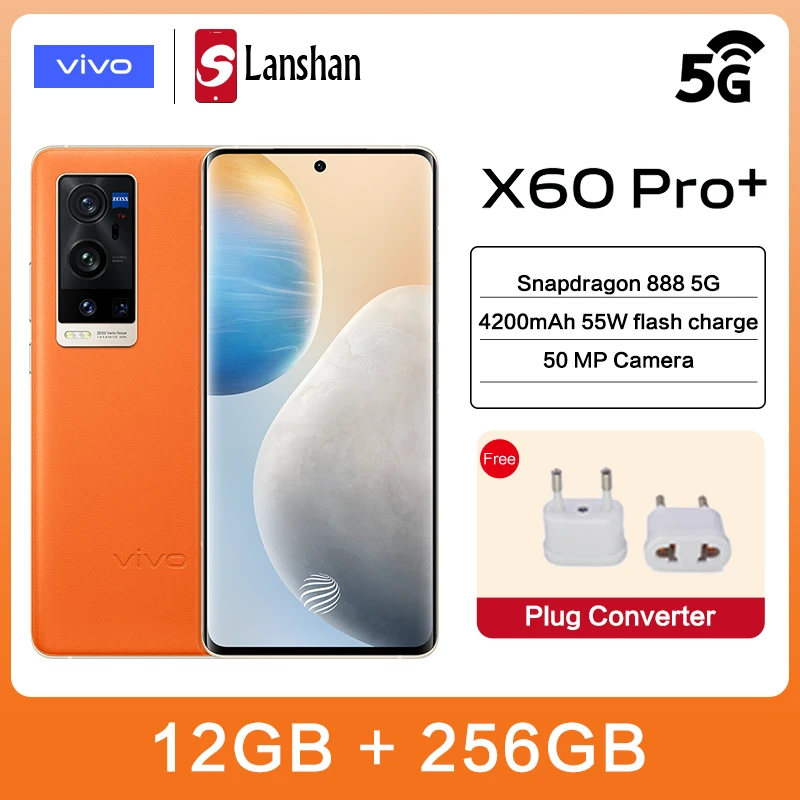 Vivo оригинальный X60 Pro + двойной 5G мобильный телефон Snapdragon 888 AMOLED120Hz Экран Refreshrate 50.0MP