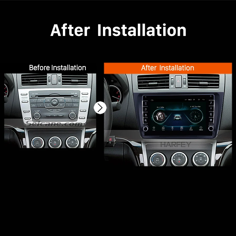 Автомагнитола Harfey 2din с GPS-навигацией 4 ядра Android 9 1 для Mazda 6 Rui wing 2008 2009 2010 2011-2014