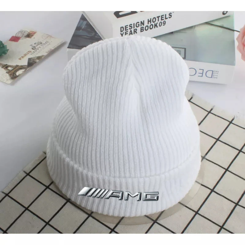 

AMG Logo Print Men/women Fashion Knitted Hat Good Quality Knitting Four Seasons Beanies