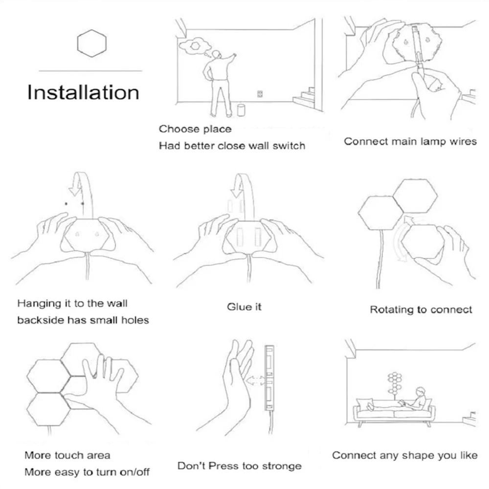 Шестиугольные квантовые лампы светодиодный ночник с сенсорным управлением