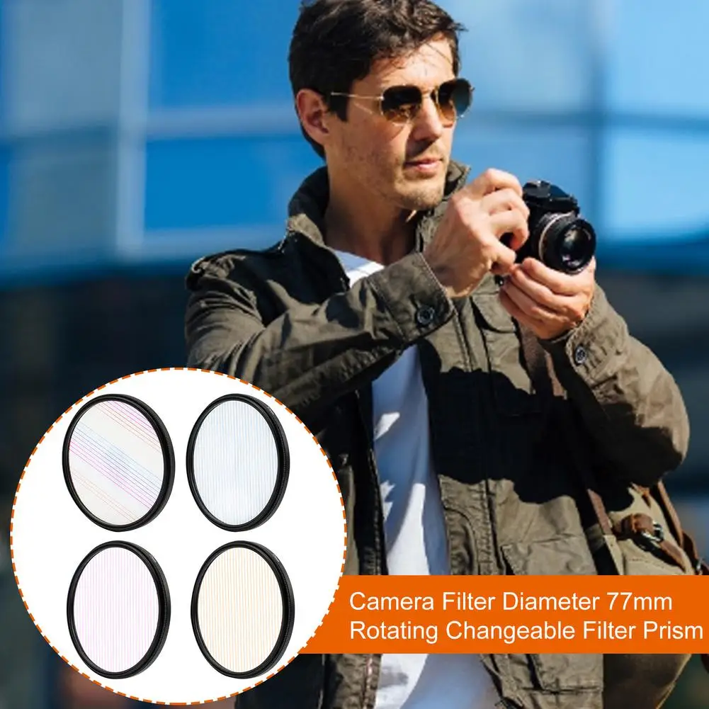 

Креативный красочный фильтр для камеры с особым эффектом 77 мм Забавный калейдоскопический фильтр стеклянная призма реквизит аксессуары дл...