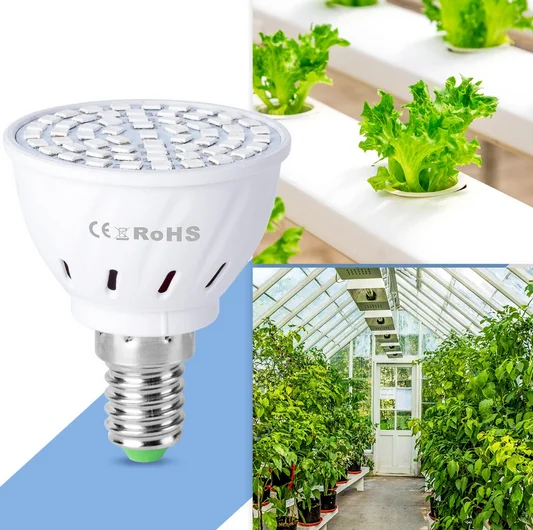 Лампа светодиодная полного спектра для выращивания растений E27 GU10 MR16 красная и