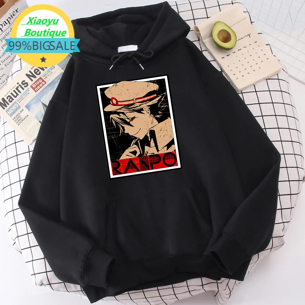 

Аниме Мужская одежда уличное качество мужской креативный пуловер Ranpo Edogawa спортивная одежда хип-хоп с карманами худи пуловер свитшот Топы