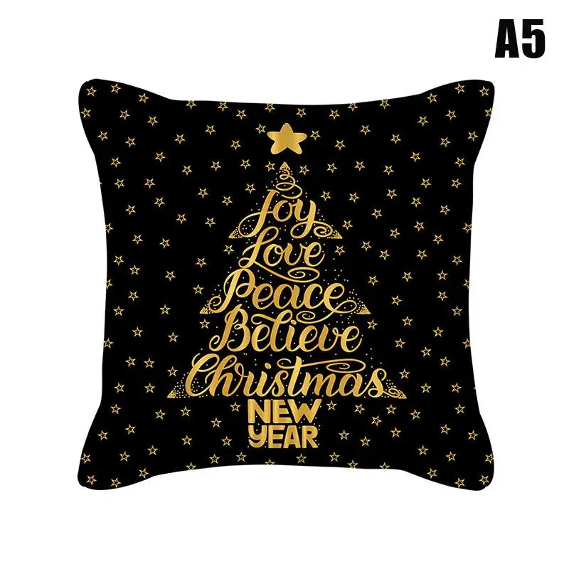 

2022 New Christmas Black Snowflake Cushion Cover Merry Christmas Decorations For Home