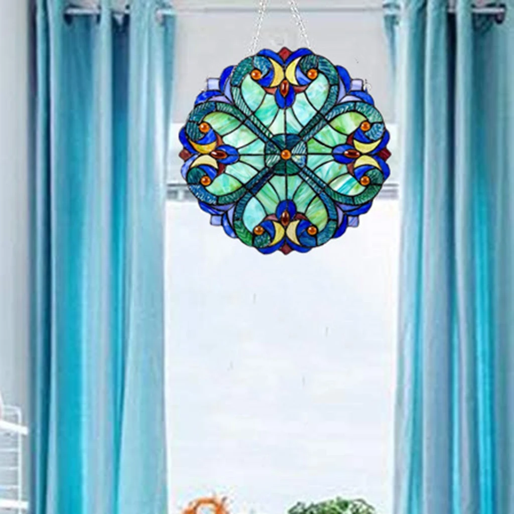 

10'' Acrylic Stained Glass Window Panel Heart Hangings Outdoor