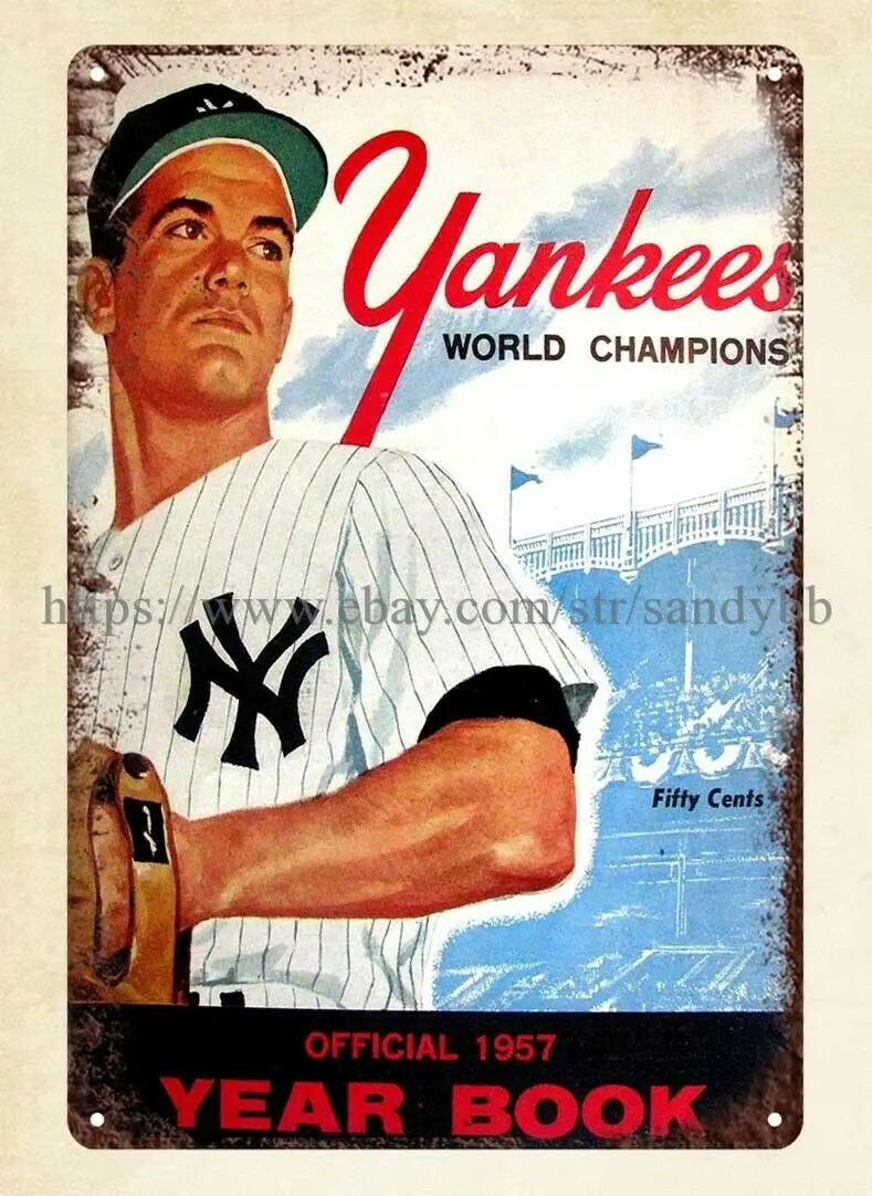 

baseball 1957 yearbook cover metal tin sign brewery barwall art