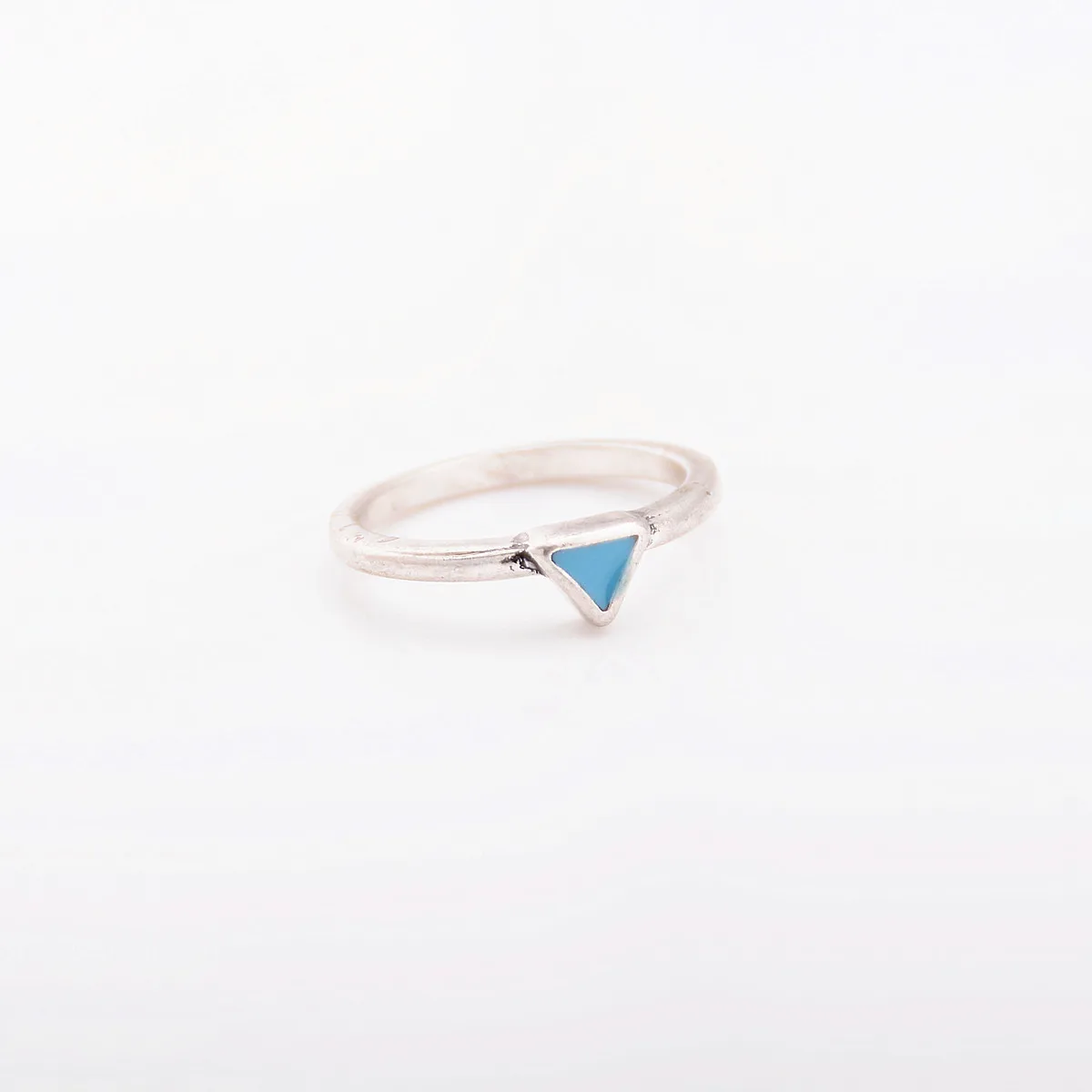 

Blue Triangle Ring Minimalist Geometric Fine Jewelry Simple Alloy Finger Ring For Women Party Gift Eco-friendly Female Ring