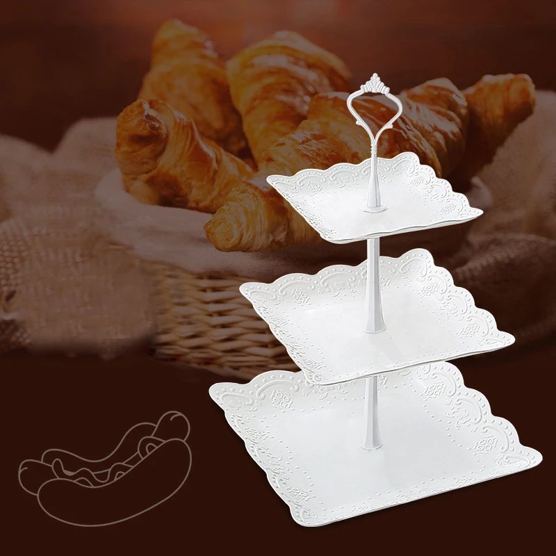 Европейский поднос пластиковая сервировочная тарелка подставка для торта лоток