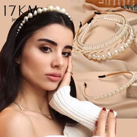 17km fashion big pearl headband for women girls hair hoop vintage mujer hairband new 2020 hair accessories jewelry headwear