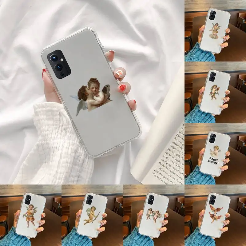 

interesting angel Phone Case Transparent For OnePlus 9 8 7 7t 8t Oppo find X3 X2 reno5 Vivo X60 X50 Pro MeiZu 17 16XS