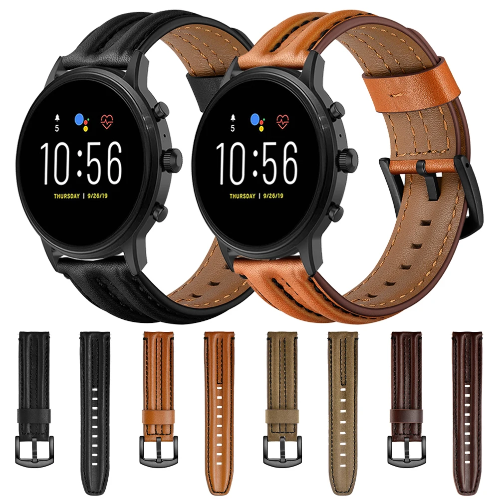 Ремешок из натуральной кожи для Fossil Gen 5 Carlyle HR/Julianna/Garrett Smartwatch ремешок часов