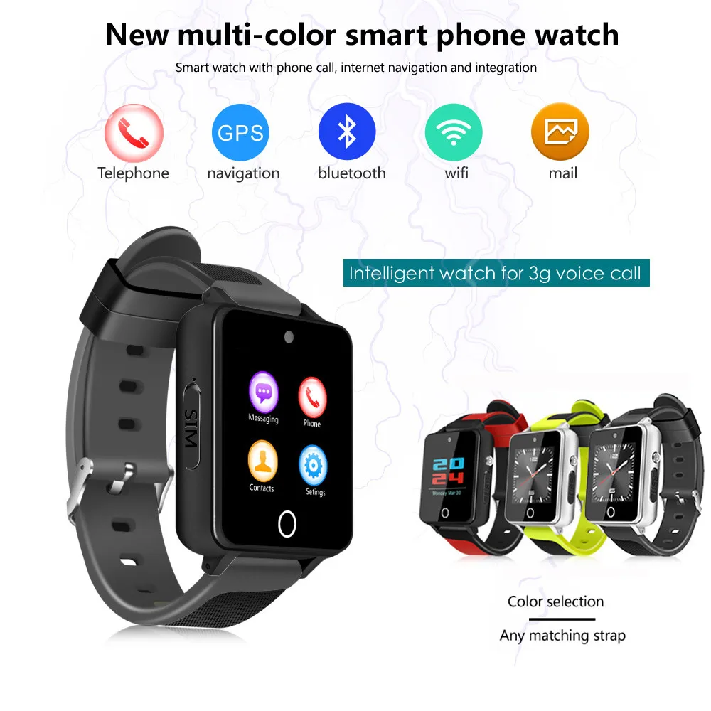 HIPERDEAL S91 GPS навигация HD камера четырехъядерный CPU3G для Android smart watch телефон 1 54 дюйма