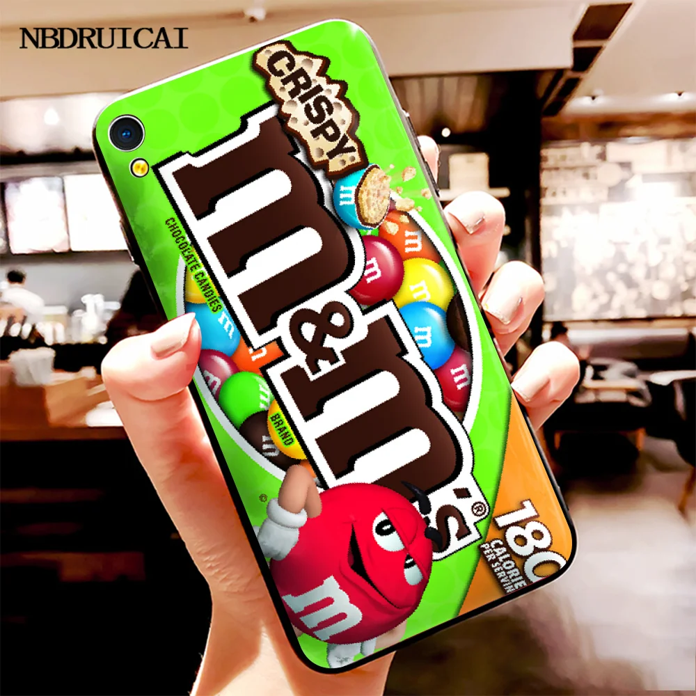 Чехол NBDRUICAI M &amp Ms с рисунком шоколада черный мягкий чехол для Vivo Y91c Y17 Y51 Y67 Y55 Y93 Y81S