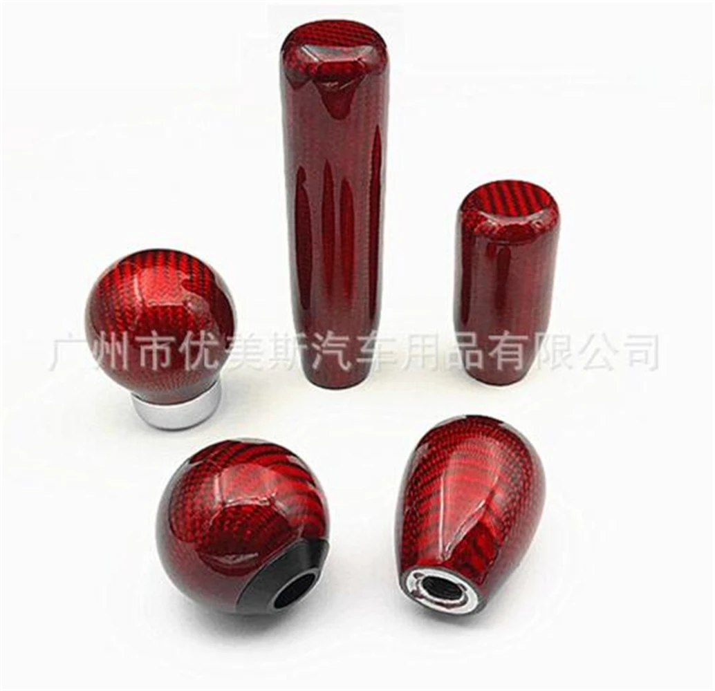 

Универсальный рычаг переключения передач из красного углеродного волокна, подходит для Honda, Toyota, Nissan, Mitsubishi, Ford