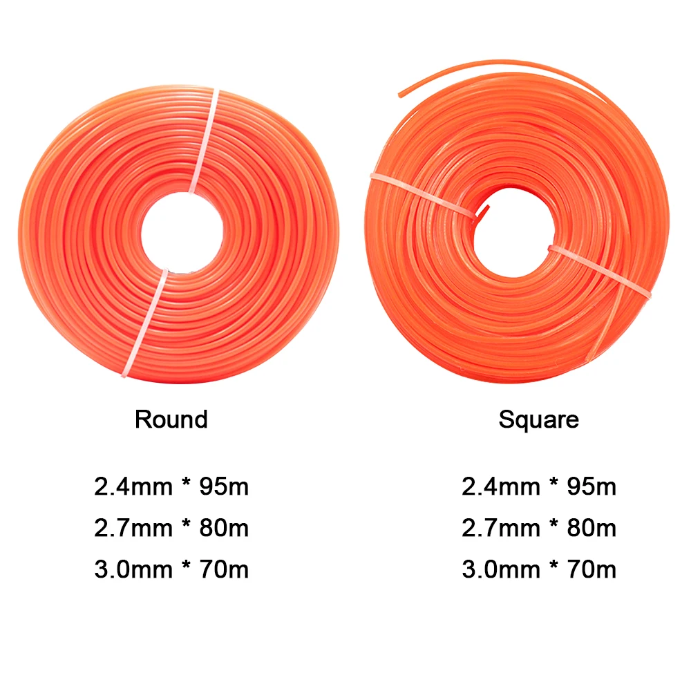 

Nylon Trimmer Rope Fine Durable Brush Cutter Strimmer Mowing Wire Lawn Mower Accessories For Garden 2.4mm/2.7mm/3mm