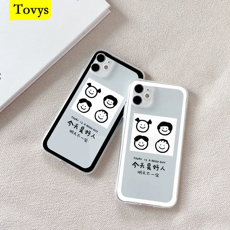 

Tovys Original Design 2021 New Transparent Silicone Cover For iPhone 13 12 11 Pro Max Mini XR XS 7 8 Plus SE 2 Clear Phone Case