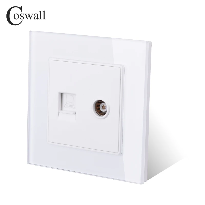 Настенная розетка COSWALL из хрустального закаленного стекла гнездовой разъем для