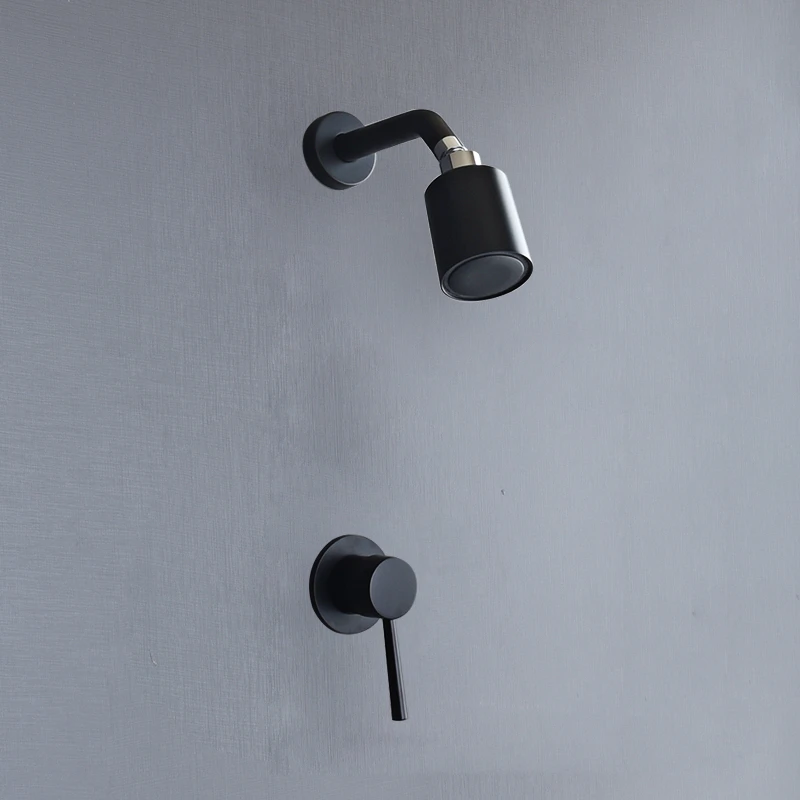 Бесплатная доставка черный скрытый смеситель для душа набор латунь насадка с