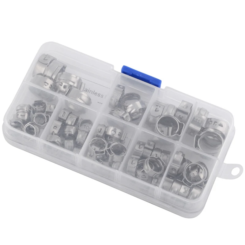 70 шт./компл. одно ухо хомуты шланга зажимы для топлива ассортимент