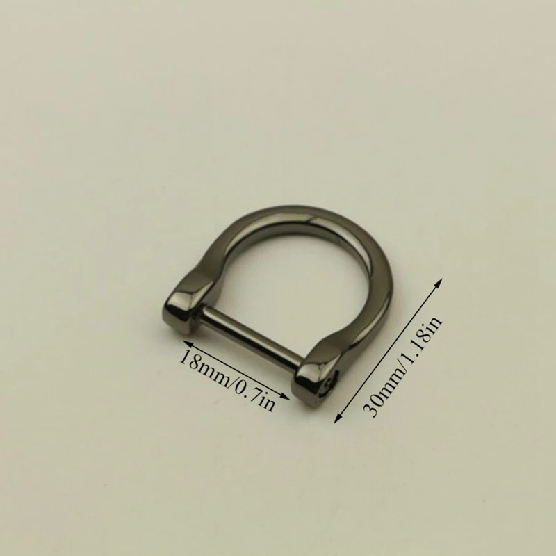 18mm black Новая Металлическая Съемная Сумочка на плечо дамская сумочка ремень винт D кольцо Пряжка Застежка DIY открытый винт сумка аксессуары - Цвет: 18mm black