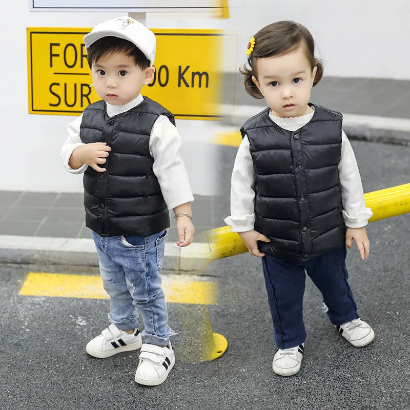 Жилет для мальчиков и девочек от 2 до 7 лет одежда хлопковый мягкий детский теплый