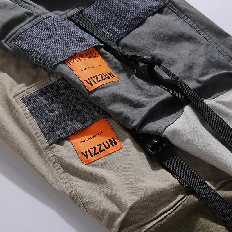 

SFABL Newest Hip Hop Ribbons Cargo Pants Men Joggers Pants Mens Streetwear Pants 2020 Fashion Elastic Waist Male Trousers Cotton