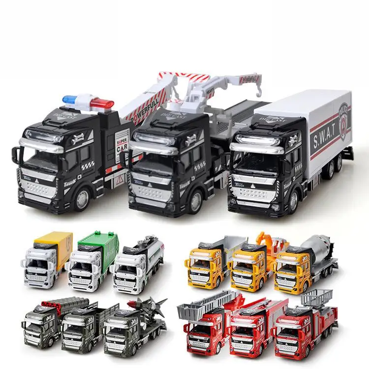 

1:48 Garbage Truck Fire truckToy Car Military vehicle As Birthday Present Juguete Educational Clean Trash Car Kids Toys Gifts