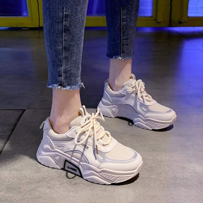 Женские кроссовки с отражающей сеткой Женская повседневная обувь на плоской