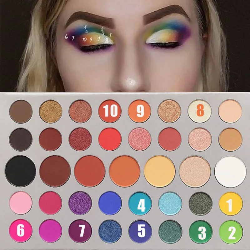 Матовые мерцающие тени для век 39 цветов палитра пигментов блестящие нюдовые