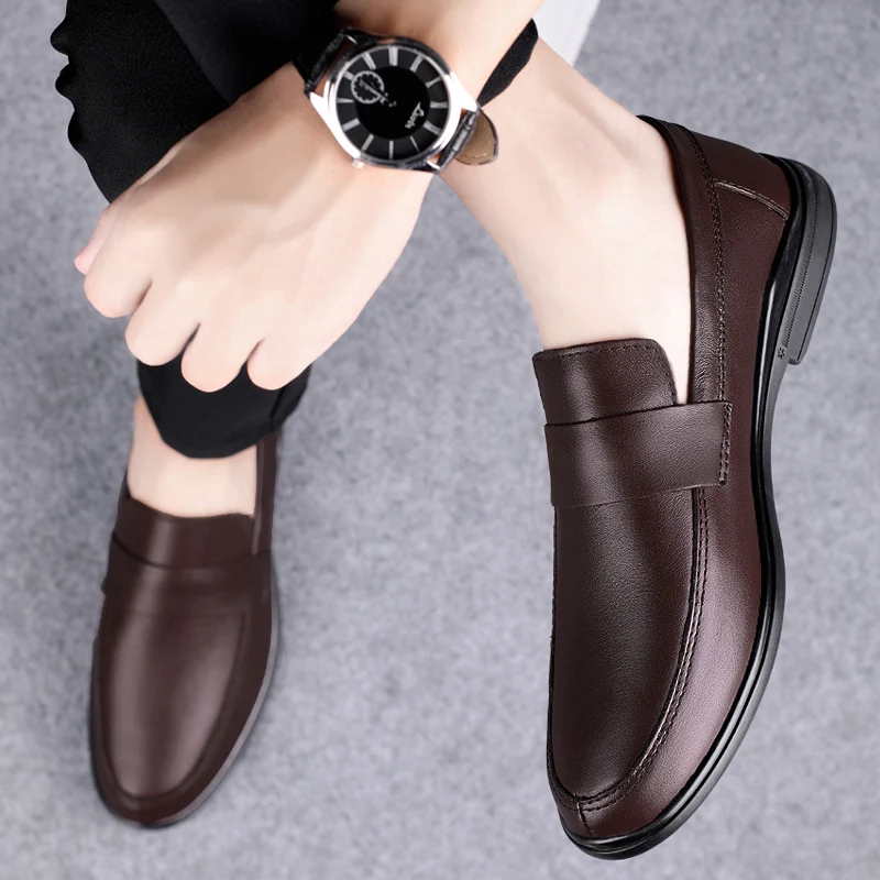 Мужская обувь из натуральной кожи повседневная Роскошная брендовая мужская на