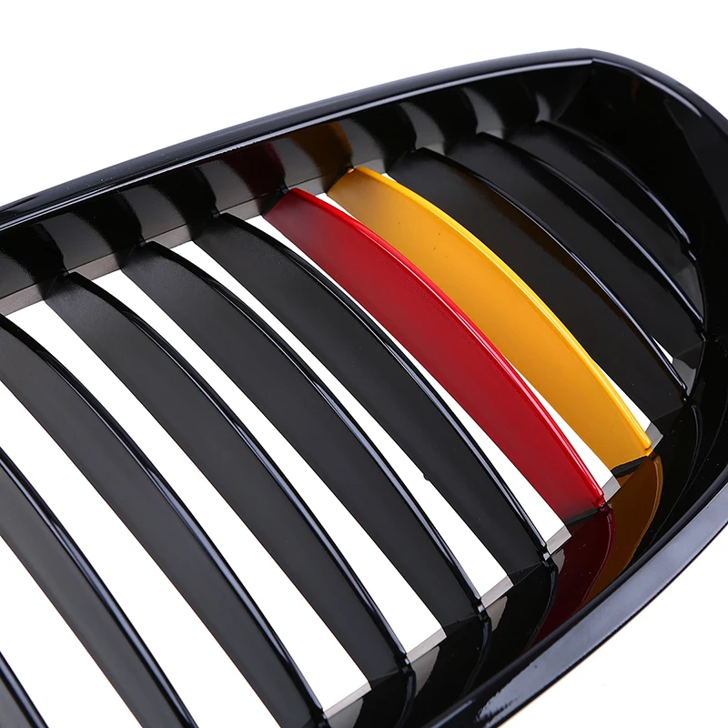 POSSBAY Racing Grille Gloss Black Red Yellow Germany Flap Grilles for BMW E60 Sedan E61 Touring 2003-2010 Front Center | Автомобили и