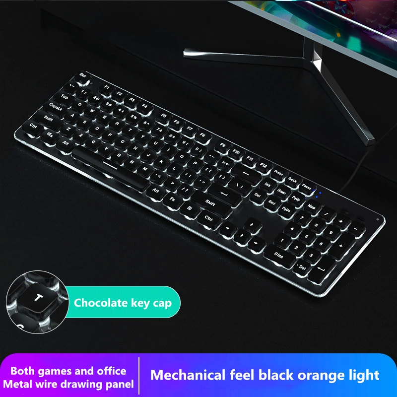 pqpyc ultra thin manipulator keyboard with wired lighting rgb backlight gaming keyboard standard 104 chocolate buttons free global shipping