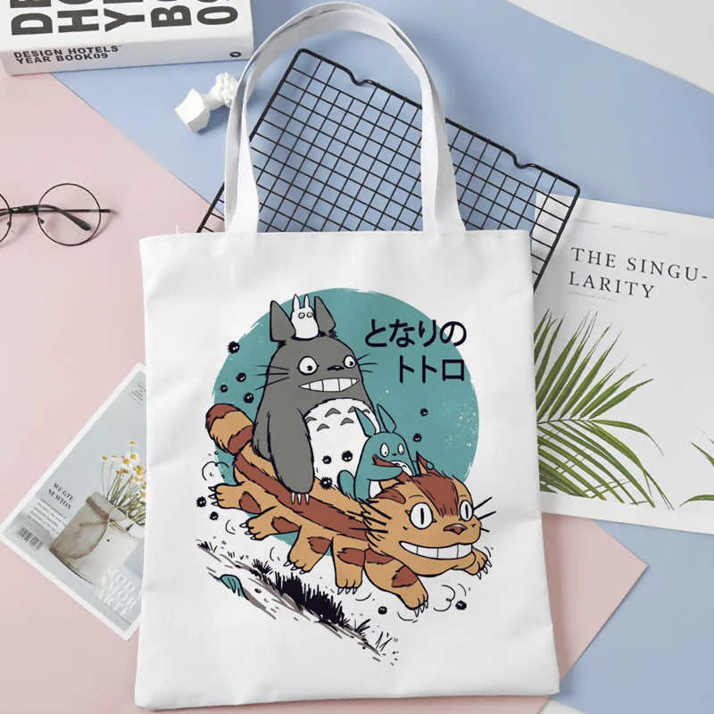 

Сумка для покупок Totoro, шоппер, сумка для покупок, многоразовые сумки, ecobag, тканевая веревка