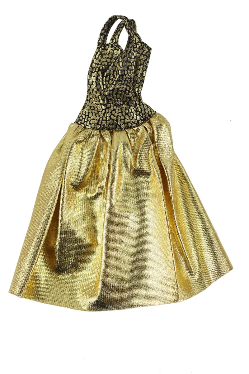 

Fashion Golden Dress Outfit Set for Barbie 1/6 30cm BJD FR Doll Clothes Accessories Play House Dressing Up Toys Gift
