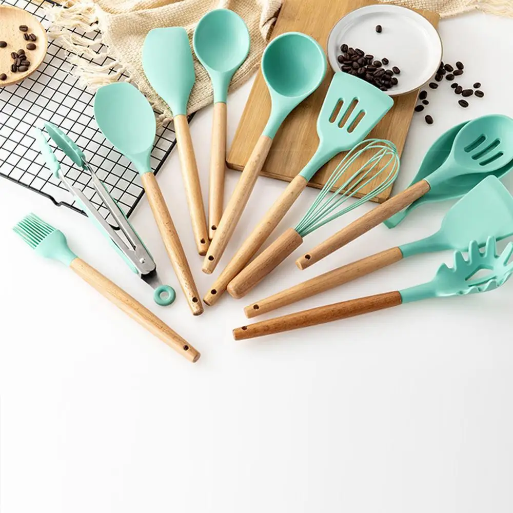 Набор кухонной утвари из 12 предметов силиконовый антипригарный инструмент для