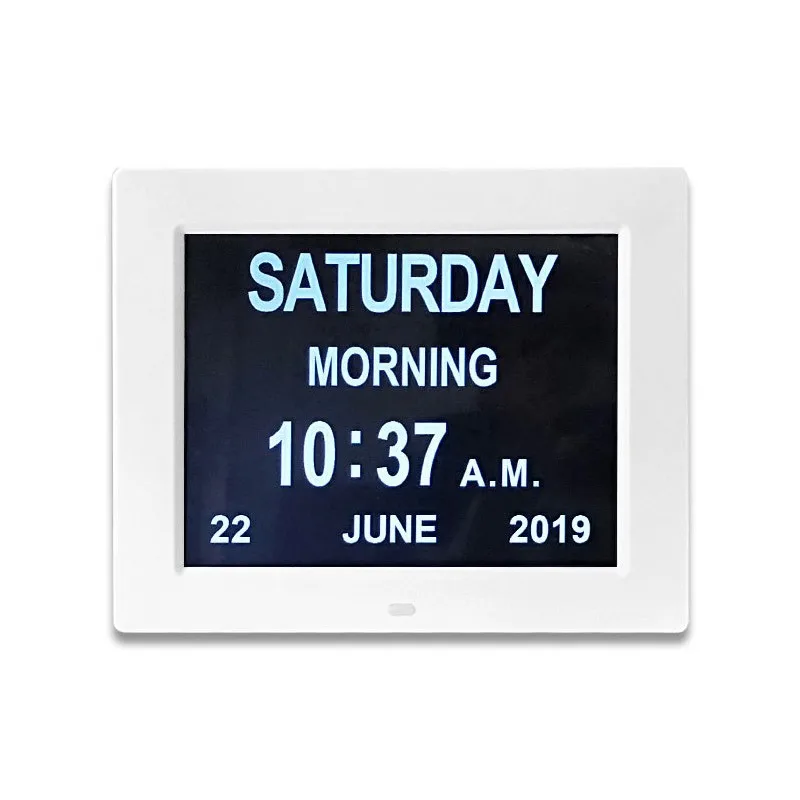 

TZT 8Inch IPS Digital Clock Calendar with Date Day Reminder for Elderly and Children