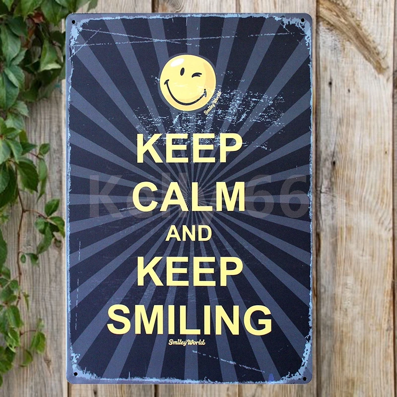 

[ Kelly66 ] Life Family Keep Calm And Keep Smile Love Laugh Tin Metal Sign Home Decor Bar Wall Art Painting 20*30 CM Size JT-9