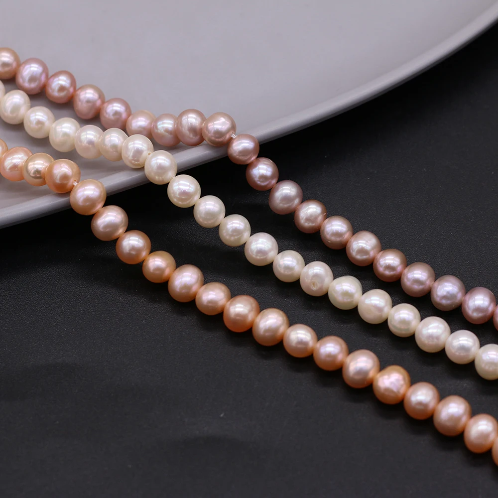 AAA Nearly Round Natural Fresh Water Pearl Beads Pearl 6-7mm DIY for Jewelry Making Necklaces Bracelet Earrings Accessories