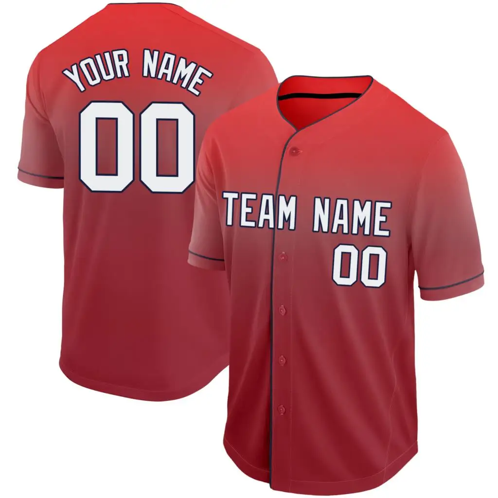 Custom Baseball Jersey Print Team Name and Numbers Gradient Loose Men/Boy Tee Shirts Awesome Christmas Gift for Playing